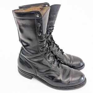 🪖 Vintage Military Issued 1974 Black Leather Combat Boots - US Men's Size 6 🪖